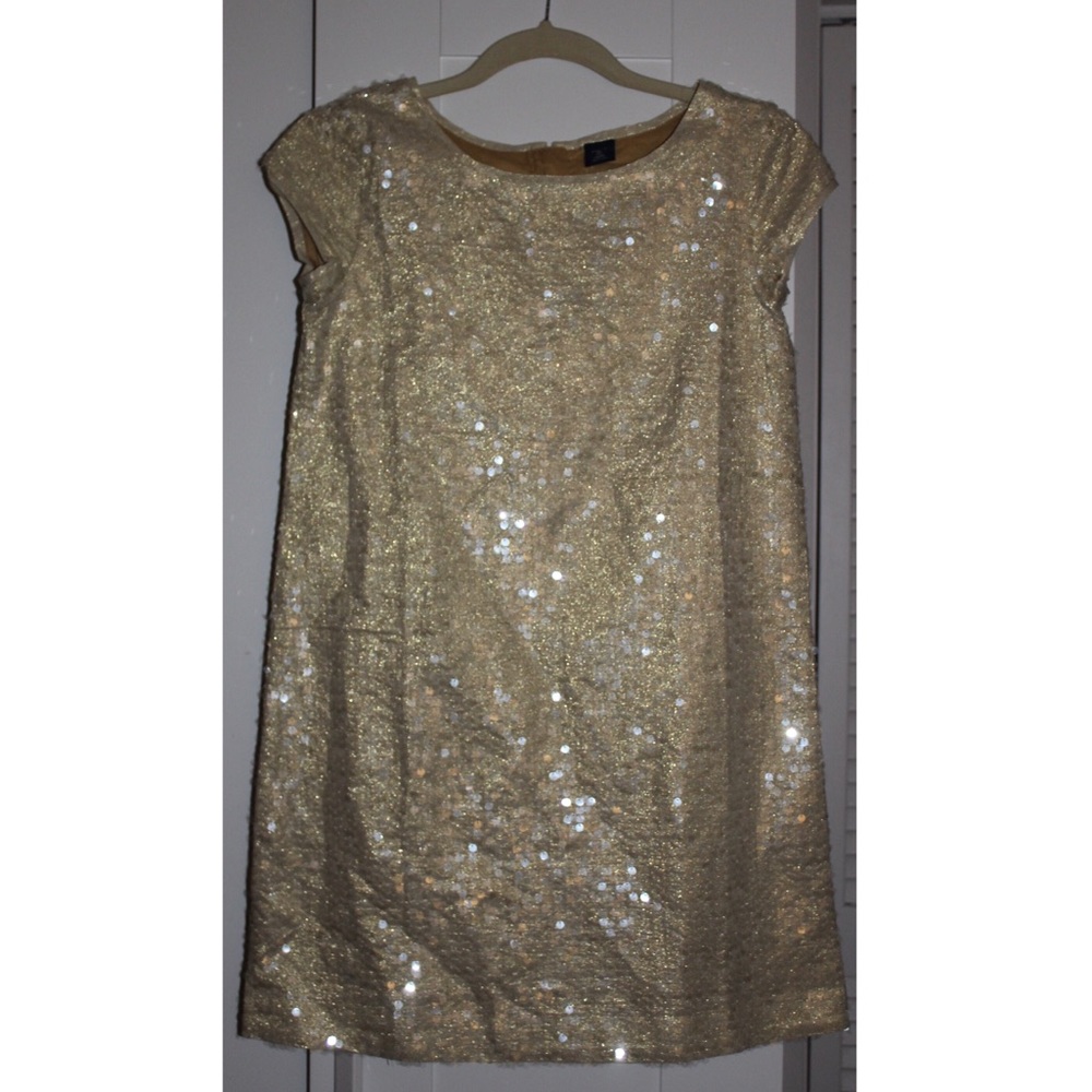 GAP Kids Girls Gold Sequin Shift Party Dress